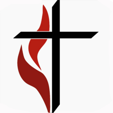 United Methodist Church cross and flame